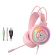 PANTSAN PSH-400 USB Computer Head-Mounted Luminous RGB Wired Headset, Specification:3.5mm Pink - Multimedia Headset by PANTSAN | Online Shopping South Africa | PMC TechLife | Buy Now Pay Later Mobicred