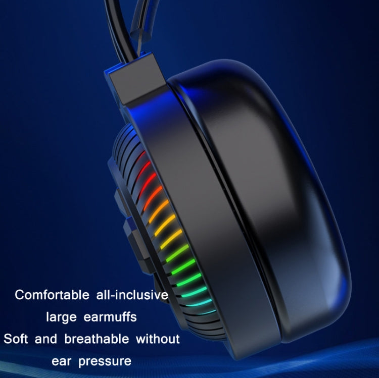 PANTSAN PSH-400 USB Computer Head-Mounted Luminous RGB Wired Headset, Specification:3.5mm White