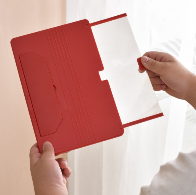 12 Inch Pull-Out Mobile Phone Screen Magnifier 3D Desktop Stand, Style:Blu-ray Model(Red)