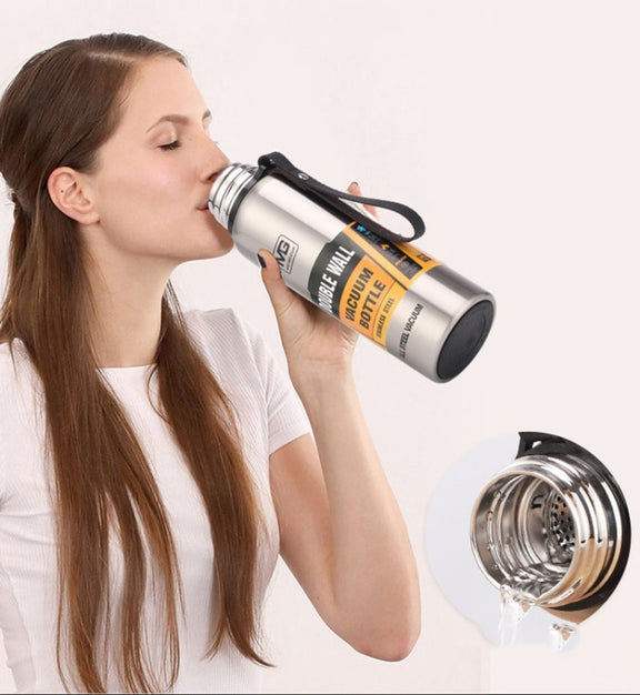 Outdoor Thermos Portable Large Capacity Insulated Cup, Capacity:750ml(Silver)