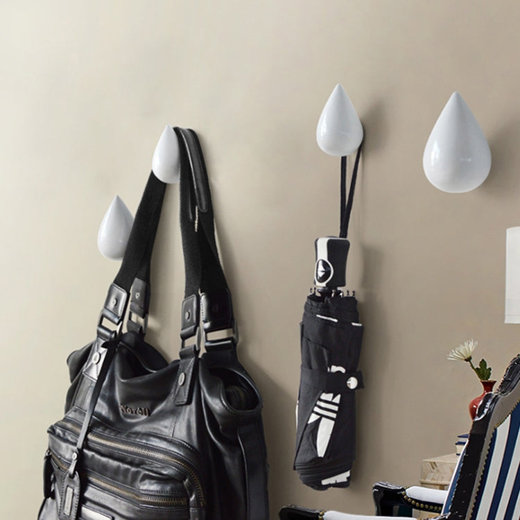 Creative Water Droplets Wall Hooks Home Decoration Resin Mural 3D Coat Hook Single Hooks Wall Hanger, Size:Small Size(White)
