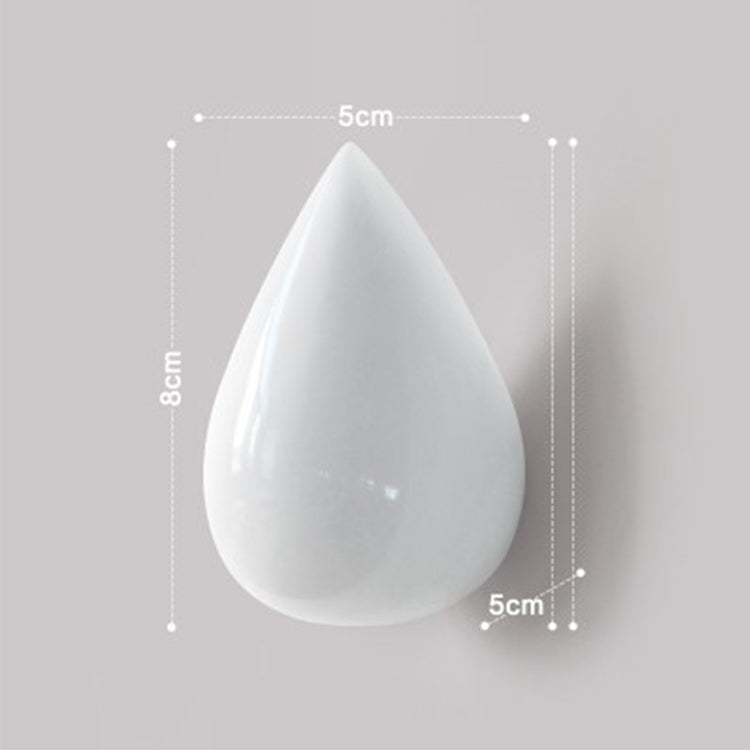 Creative Water Droplets Wall Hooks Home Decoration Resin Mural 3D Coat Hook Single Hooks Wall Hanger, Size:Small Size(White)