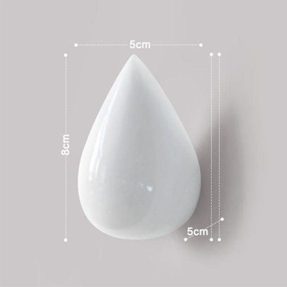 Creative Water Droplets Wall Hooks Home Decoration Resin Mural 3D Coat Hook Single Hooks Wall Hanger, Size:Small Size(White)
