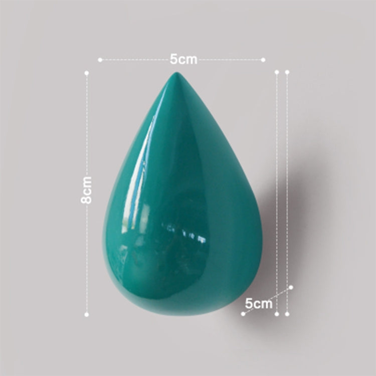 Creative Water Droplets Wall Hooks Home Decoration Resin Mural 3D Coat Hook Single Hooks Wall Hanger, Size:Small Size(Green)