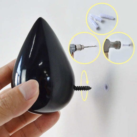 Creative Water Droplets Wall Hooks Home Decoration Resin Mural 3D Coat Hook Single Hooks Wall Hanger, Size:Small Size(Green)