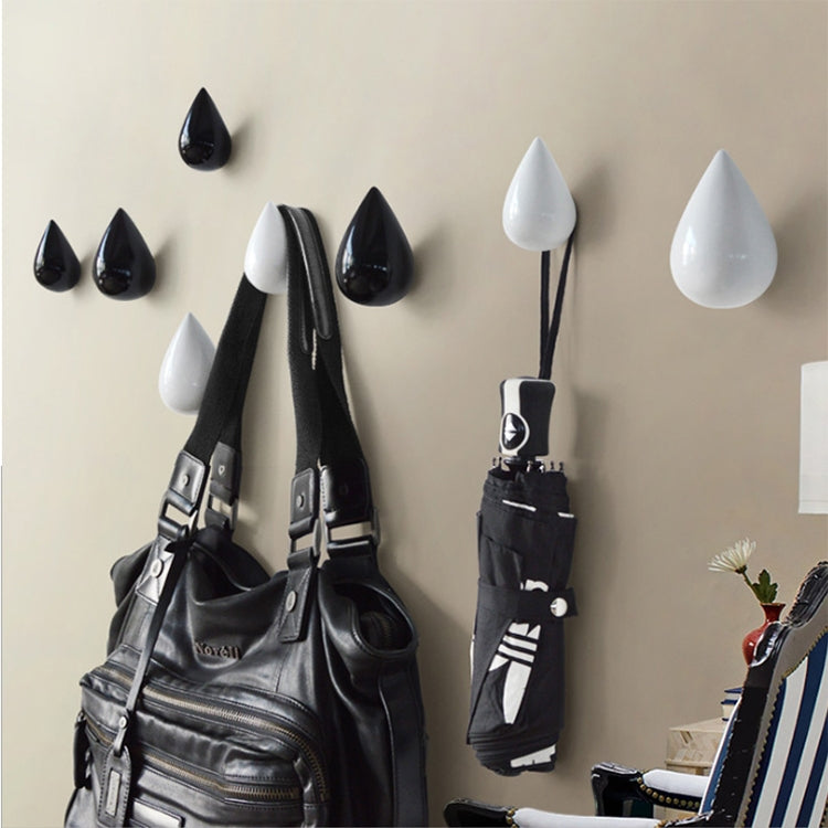 Creative Water Droplets Wall Hooks Home Decoration Resin Mural 3D Coat Hook Single Hooks Wall Hanger, Size:Small Size(Green)