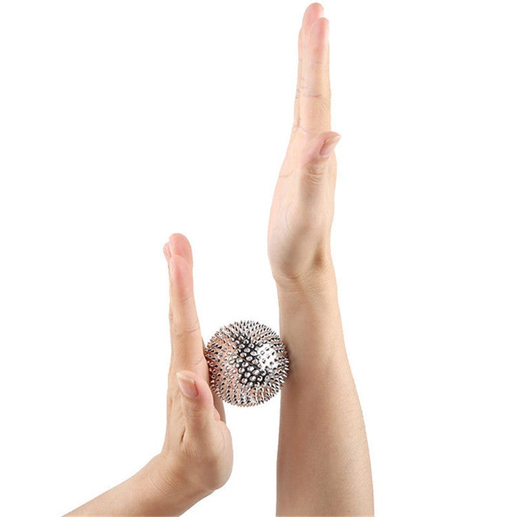 1 Pair Magnetic Massage Ball Relax Muscle Finger Plantar Pressure Massage Stab Ball, Size:4.7cm(Silver)