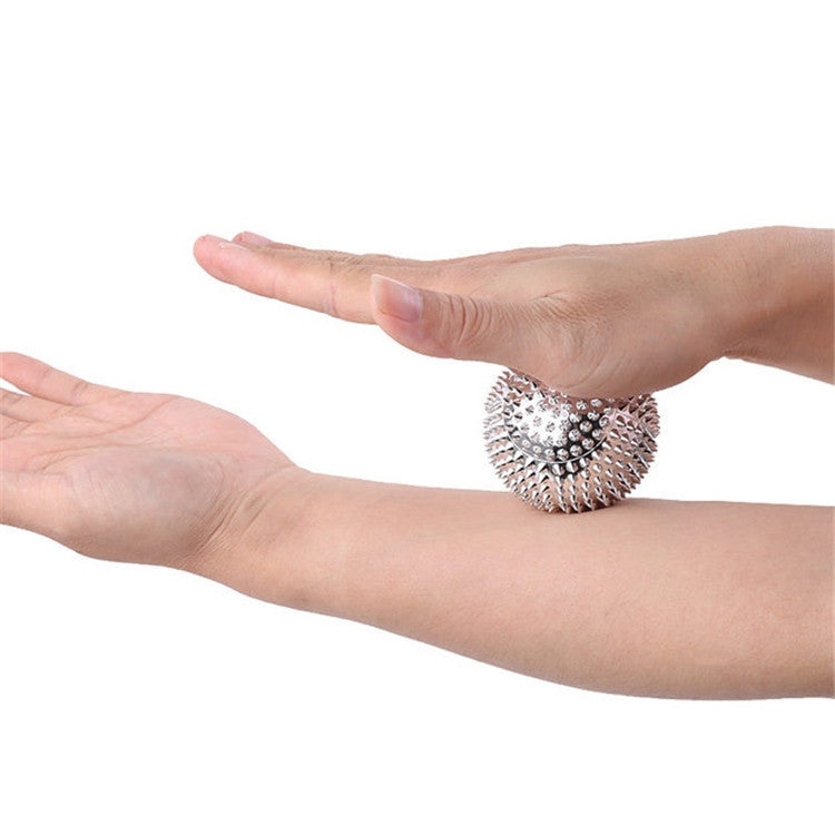 1 Pair Magnetic Massage Ball Relax Muscle Finger Plantar Pressure Massage Stab Ball, Size:4.7cm(Silver)