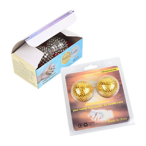 1 Pair Magnetic Massage Ball Relax Muscle Finger Plantar Pressure Massage Stab Ball, Size:4.7cm(Silver)