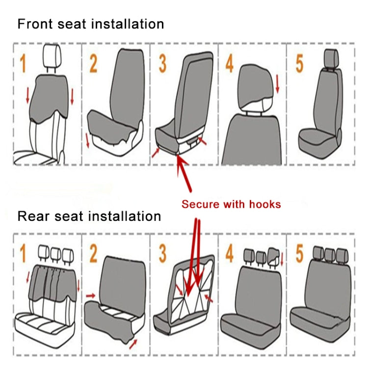 9 PCS Four Seasons Universal Seat Cover Cushion Car Fur Seat Covers Set Universal Cushion(Red)
