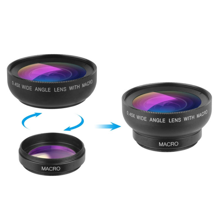 0.45X Ultra Wide Macro Combination Phone Lens with Clip(APL-0.45XWM)