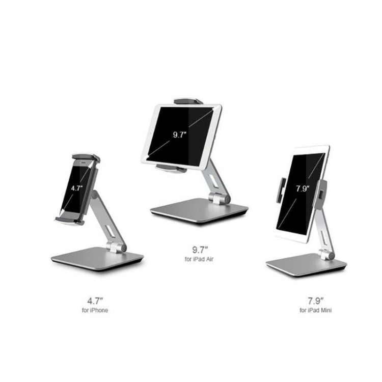 AP-7X Universal Aluminum Stand Desk Mount Holder for 4.7-9.7 inch Phone & Tablet PC(Silver Gray)