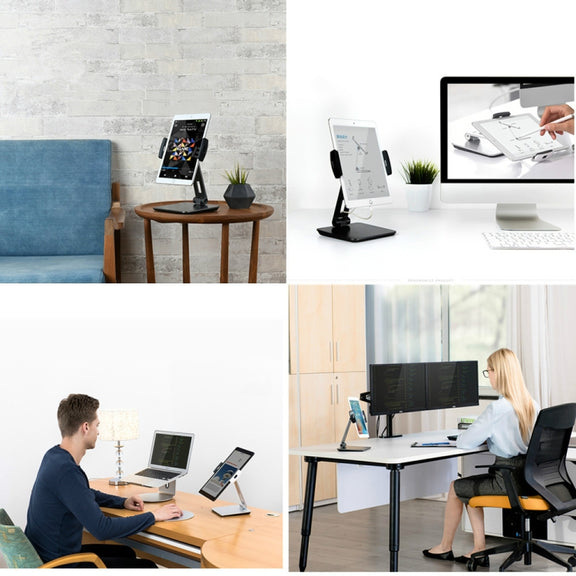 AP-7X Universal Aluminum Stand Desk Mount Holder for 4.7-9.7 inch Phone & Tablet PC(Silver Gray)