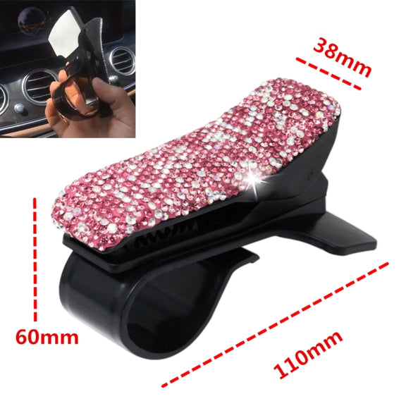Diamond Car Phone Holder 360 Degree Rotating Creative Car Dashboard Mobile Holders(Pink Color Mixing)