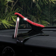Diamond Car Phone Holder 360 Degree Rotating Creative Car Dashboard Mobile Holders(Red)