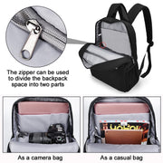 CADeN L4 Double-layer Casual Computer Backpack Multi-function Digital Camera Bag (Black)
