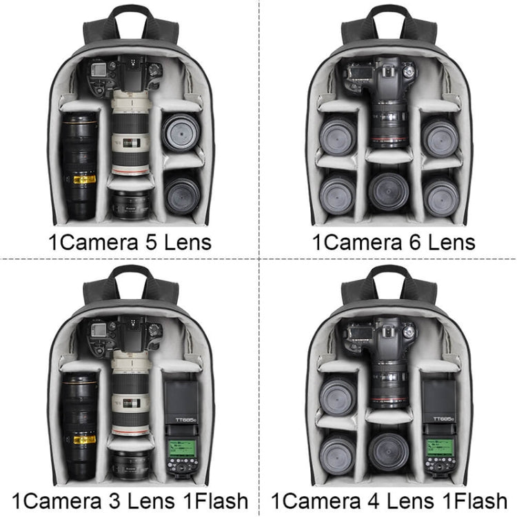 CADeN Shoulder Digital Camera Bag Outdoor Nylon Photography Backpack(Black Small Bag)