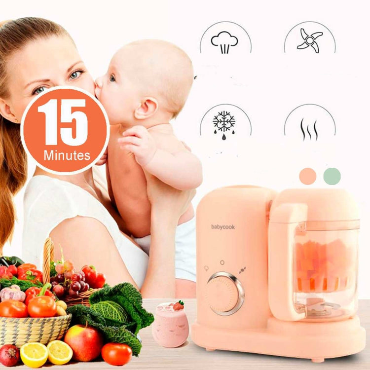 Multifunction Baby Food Cooking Maker Steamer Mixing Grinder Food Supplementary Machine EU Plug(Pink)