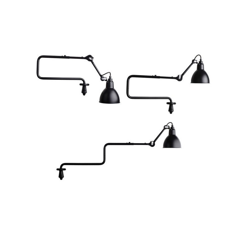 Classic Adjustable Modern Industrial Long Swing Arm Wall Lamp with LED Light Source(Gray)