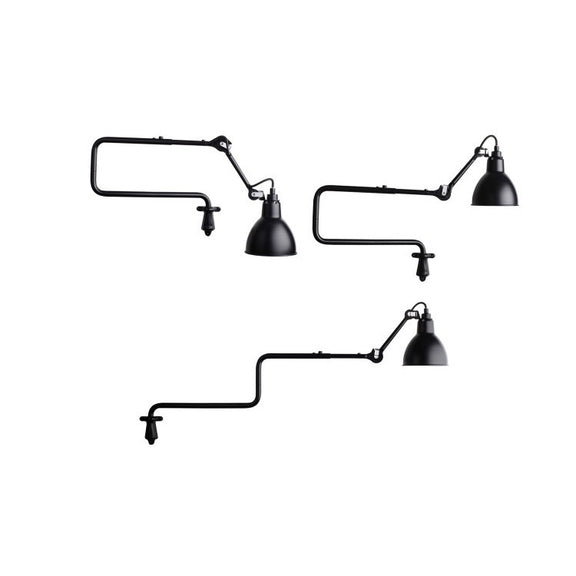 Classic Adjustable Modern Industrial Long Swing Arm Wall Lamp with LED Light Source(Gray)