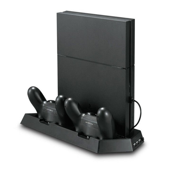KJH PSLIM-03 Multi-function Host Bracket Cooling Fan Ultra-thin Machine Bracket Fan Charger for PS4 / SLIM Console