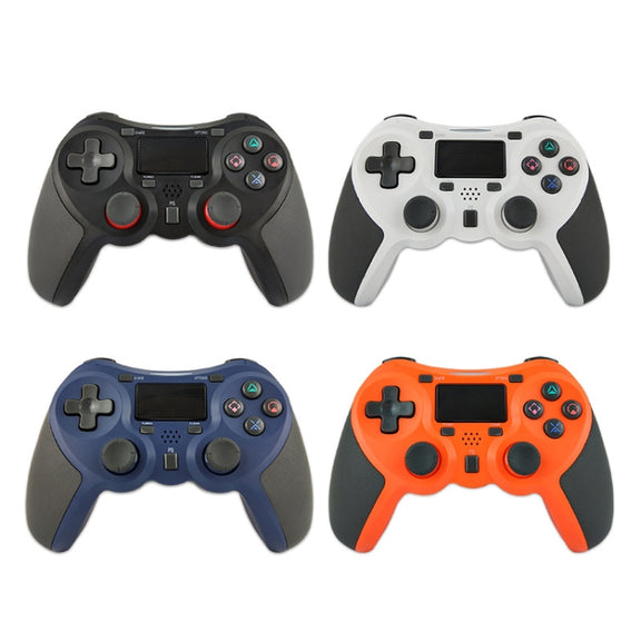 Rubberized Wireless Game Controller Bluetooth Handle for PS4 Host(Blue)
