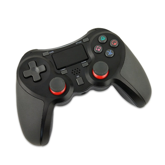 Rubberized Wireless Game Controller Bluetooth Handle for PS4 Host(Blue)
