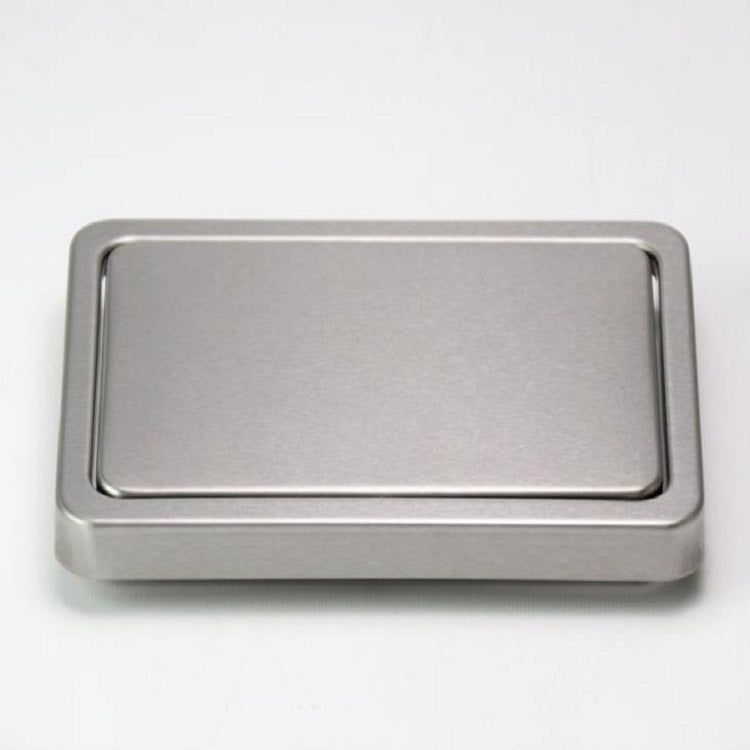 Embedded Type Stainless Steel Swing Cover Flip Kitchen Countertop Trash Can Lid  Cap, Size:Square 16.2x22.7cm(Silver)