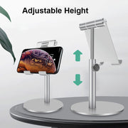 Adjustable Aluminum Alloy Cell Phone Tablet Holder Desk Stand Mount(Rose Gold)