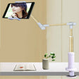 360 Degree Rotation Lazy Mount Folding Long Arm Phone Stand Holder for 4-14 Inch Tablet & Phone(Gold) - Lazy Bracket by PMC TechLife | Online Shopping South Africa | PMC TechLife
