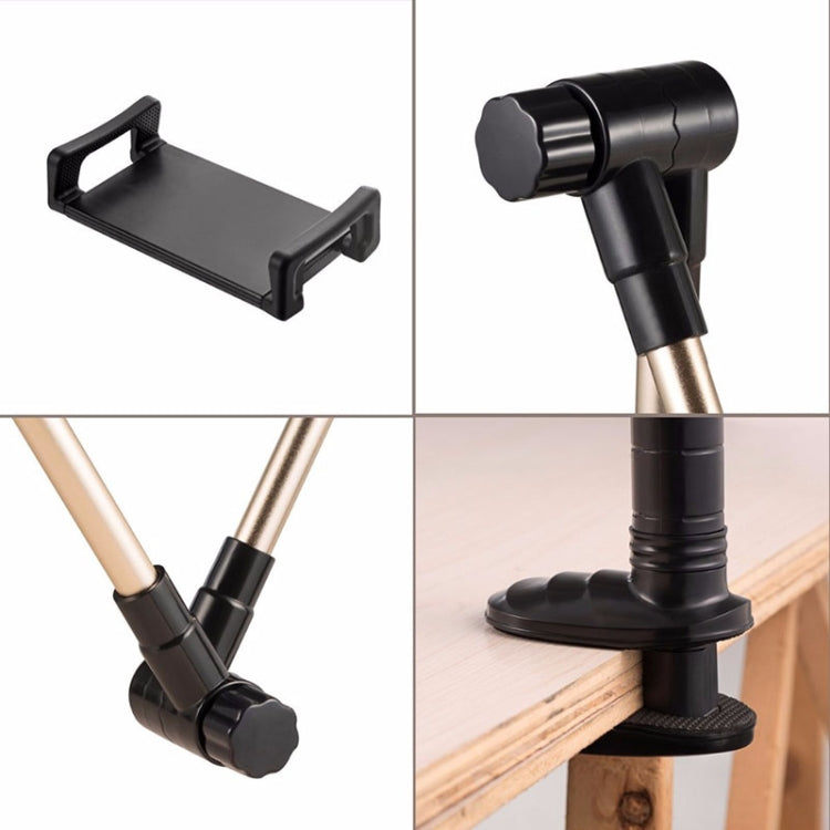 360 Degree Rotation Lazy Mount Folding Long Arm Phone Stand Holder for 4-14 Inch Tablet & Phone(Gold)