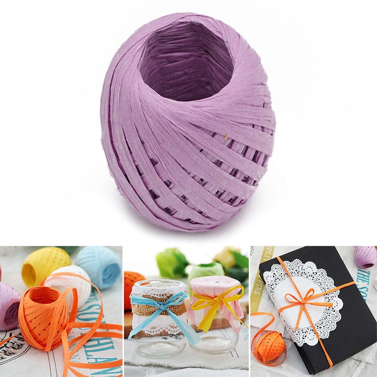 20M Paper Rope Raffia Ribbon Natural Lace Rope Gift Box Wrapping DIY Decoration(Llight Purple)