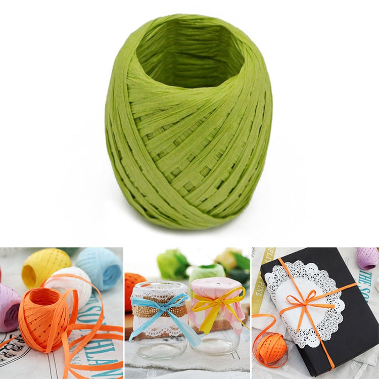 20M Paper Rope Raffia Ribbon Natural Lace Rope Gift Box Wrapping DIY Decoration(Grass Green)