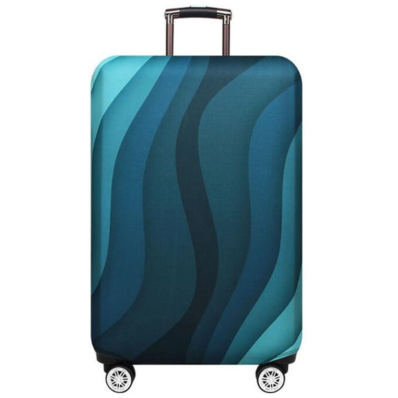 Travel Abrasion-resistant Elastic Luggage Protective Cover Suitcase Dust Covers, Size:29-32 inch(Green Ripple)