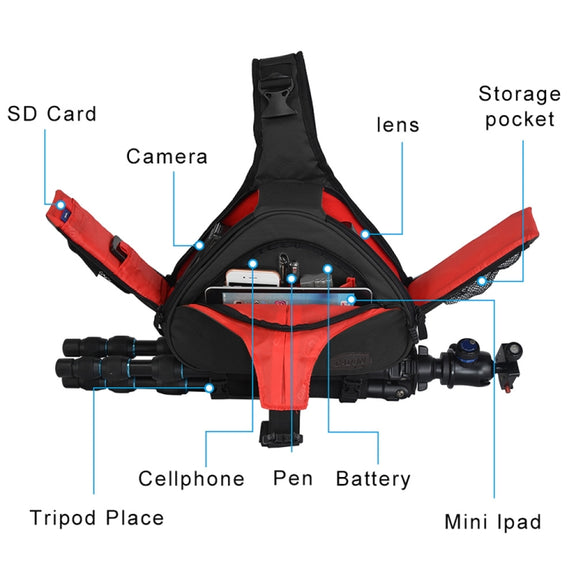 CADeN K1 DSLR Camera Shoulder Water-resistant Bag with Rain Cover(Black)