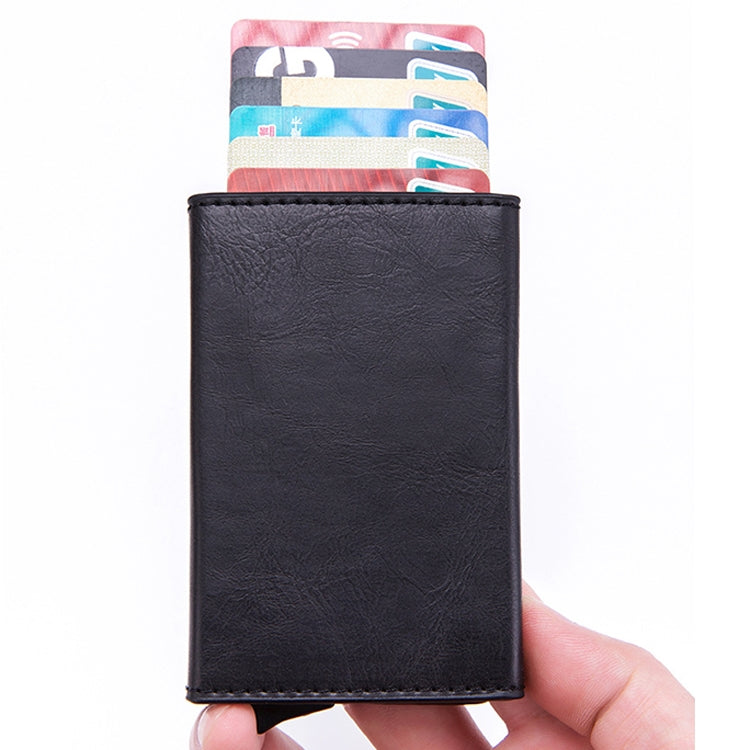 Magnetic RFID Bag Multifunctional Aluminum Automatic Pop-up Credit Card Package(Coffee)