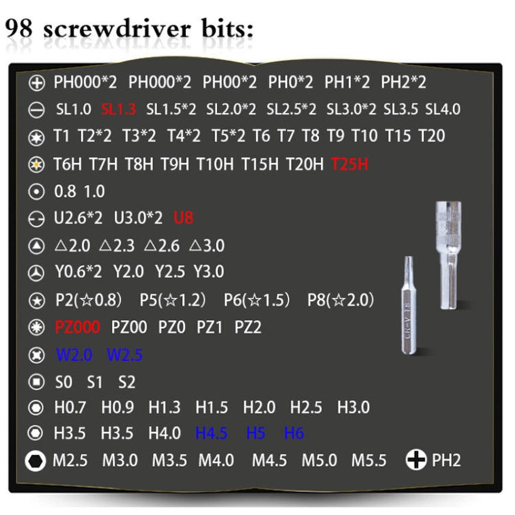 110 in 1 Magnetic Plum Screwdriver Mobile Phone Disassembly Repair Tool(Black)