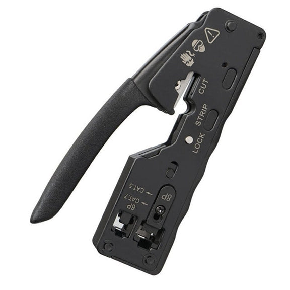 Multifunctional Seven-type Through-hole Crystal Head 6P8P Wire Stripping Network Tool Extrusion Crimping Wire Network Cable Pliers