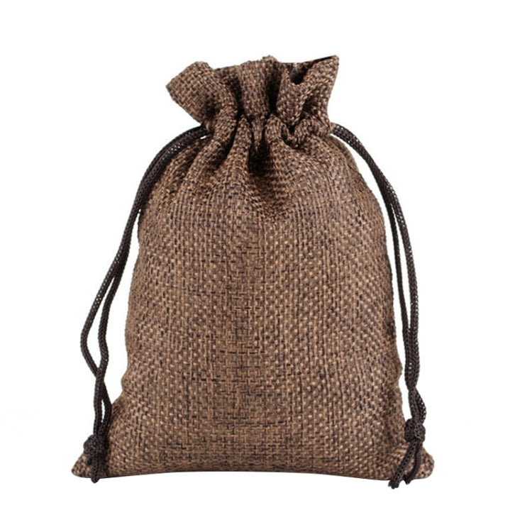 50 PCS Multi size Linen Jute Drawstring Gift Bags Sacks Wedding Birthday Party Favors Drawstring Gift Bags, Size:10x14cm(Coffee)