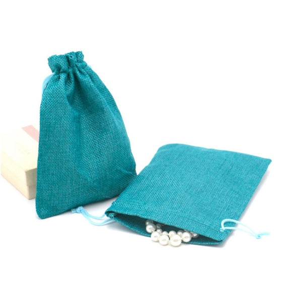 50 PCS Multi size Linen Jute Drawstring Gift Bags Sacks Wedding Birthday Party Favors Drawstring Gift Bags, Size:10x14cm(Coffee)