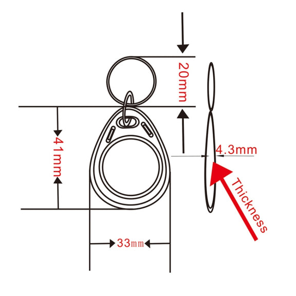 10PCS IC Access Control Card Entree Control M1 Compatibel Fudan Rfid 13.56Mhz Keyfob Sleutelhanger Tag Sleutelhanger(Gray)