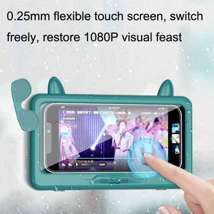 Bathroom Water-resistant Mobile Phone Holder Bathing Watch TV Removable Touch Screen Phone Case(Pink)