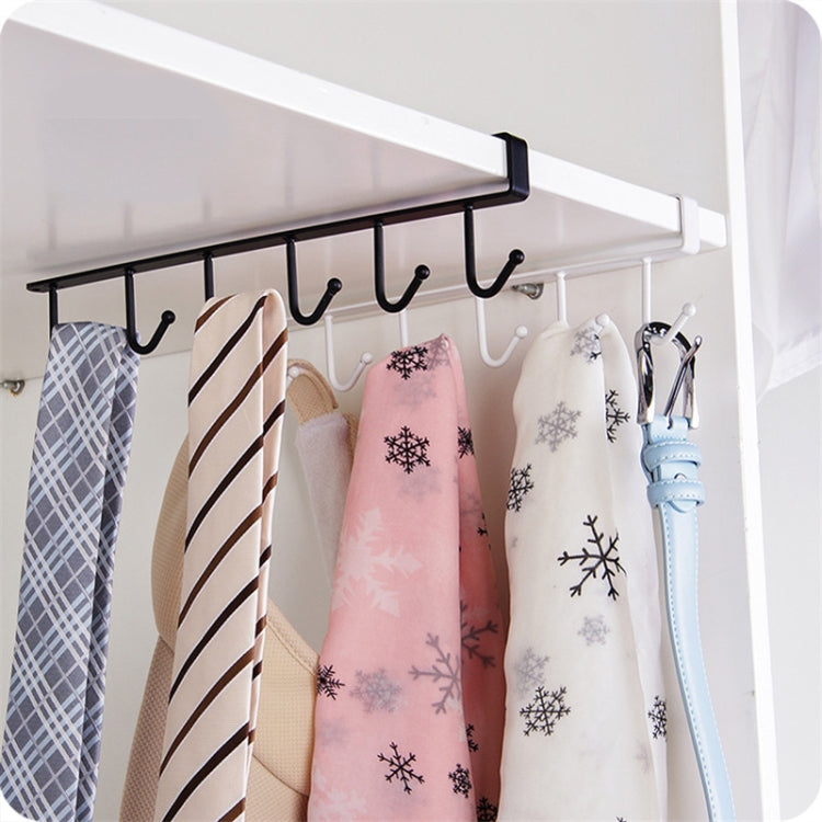 2 PCS Hooks Storage Rack Cup Towel Hanging Holder Bathroom Kitchen Cabinet Organizer(Black)