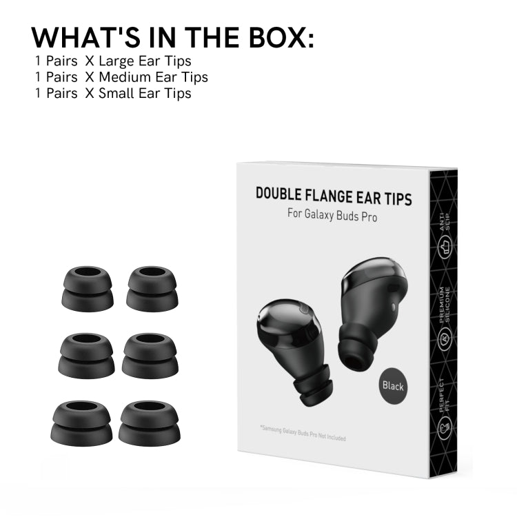 For Samsung Galaxy Buds Pro AhaStyle PT168 Silicone Earphone Earcups, Size:S+M+L(Black)