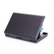 Aluminum Alloy Credit Card Bank Card Security Anti Magnetic Large Capacity Card Holder(Carbon Silver)