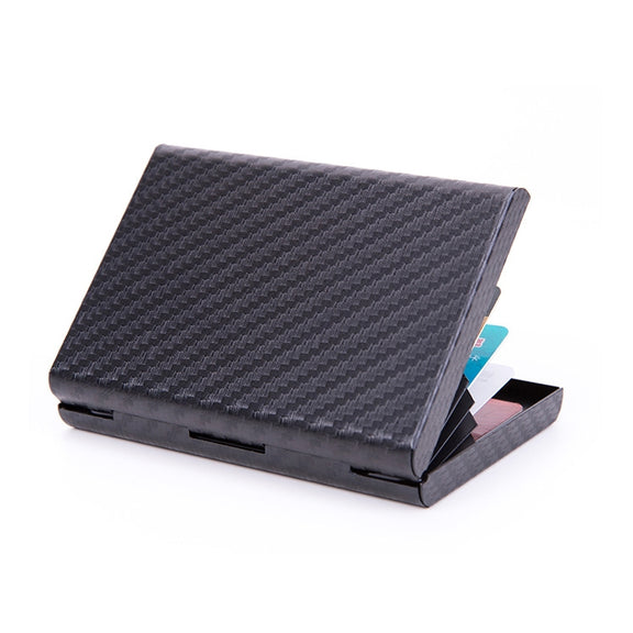 Aluminum Alloy Credit Card Bank Card Security Anti Magnetic Large Capacity Card Holder(Carbon Silver)