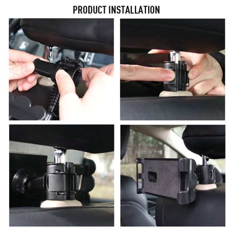 Universal Adjustable Car Tablet Stand Holder Car Seat Back Bracket For 4-11 Inch Tablet(Black)