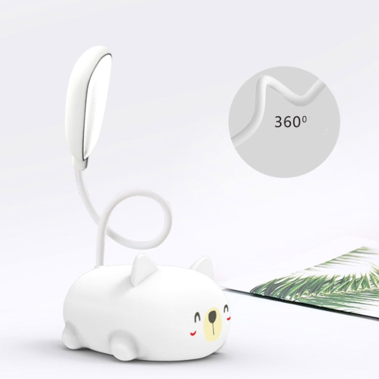 Cartoon Cat Design LED Eye Protection Reading Lamp USB Rechargeable Desk Lamp(Blue)