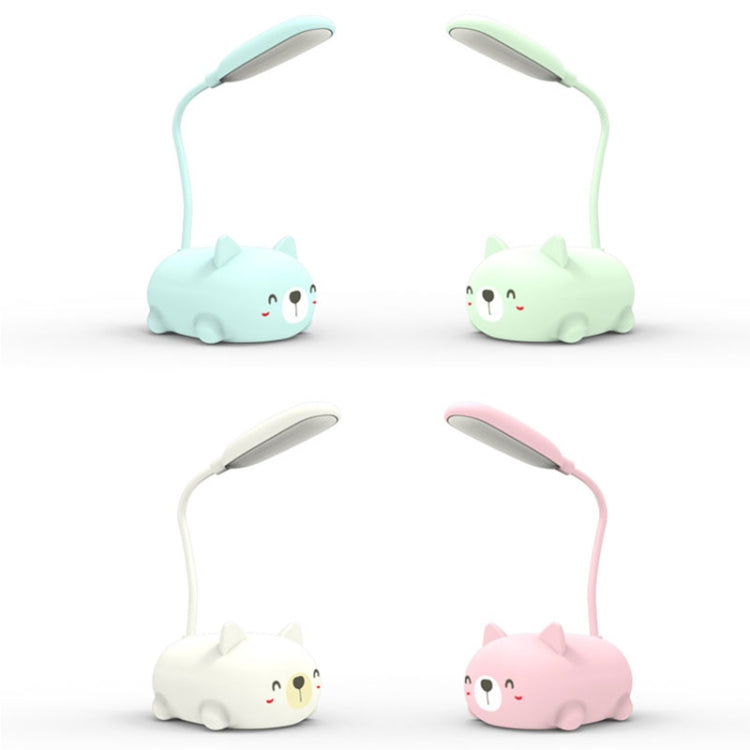 Cartoon Cat Design LED Eye Protection Reading Lamp USB Rechargeable Desk Lamp(Pink)