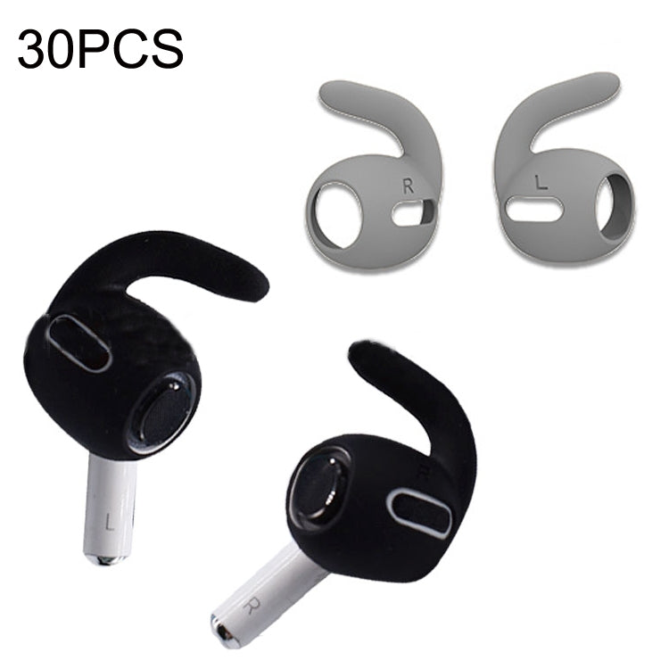 30PCS Ultra-thin Earphone Ear Caps For Apple Airpods Pro(Gray)